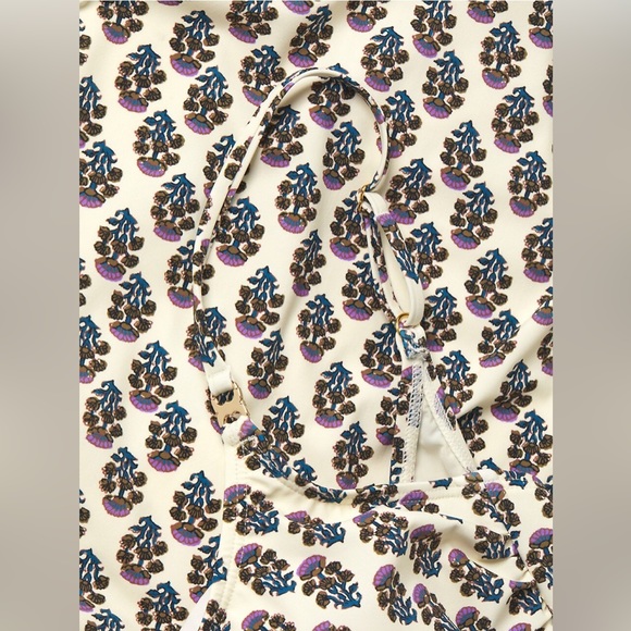 Tory Burch Floral Print One-Piece Swimsuit in Purple Bloom Size M - Picture 8 of 13